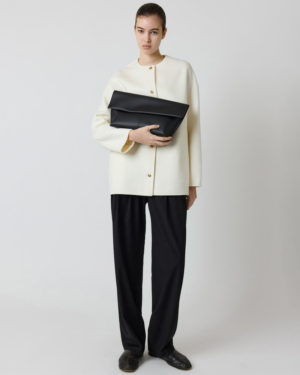 Seamed Clutch Black